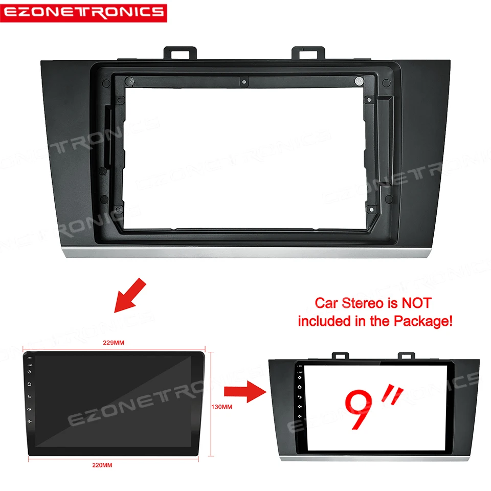 2/1Din Car DVD Frame Audio Fitting Adaptor Dash Trim Facia Panel 9inch For Subaru Leggacy Outback 2015- 2018 Din Radio Player