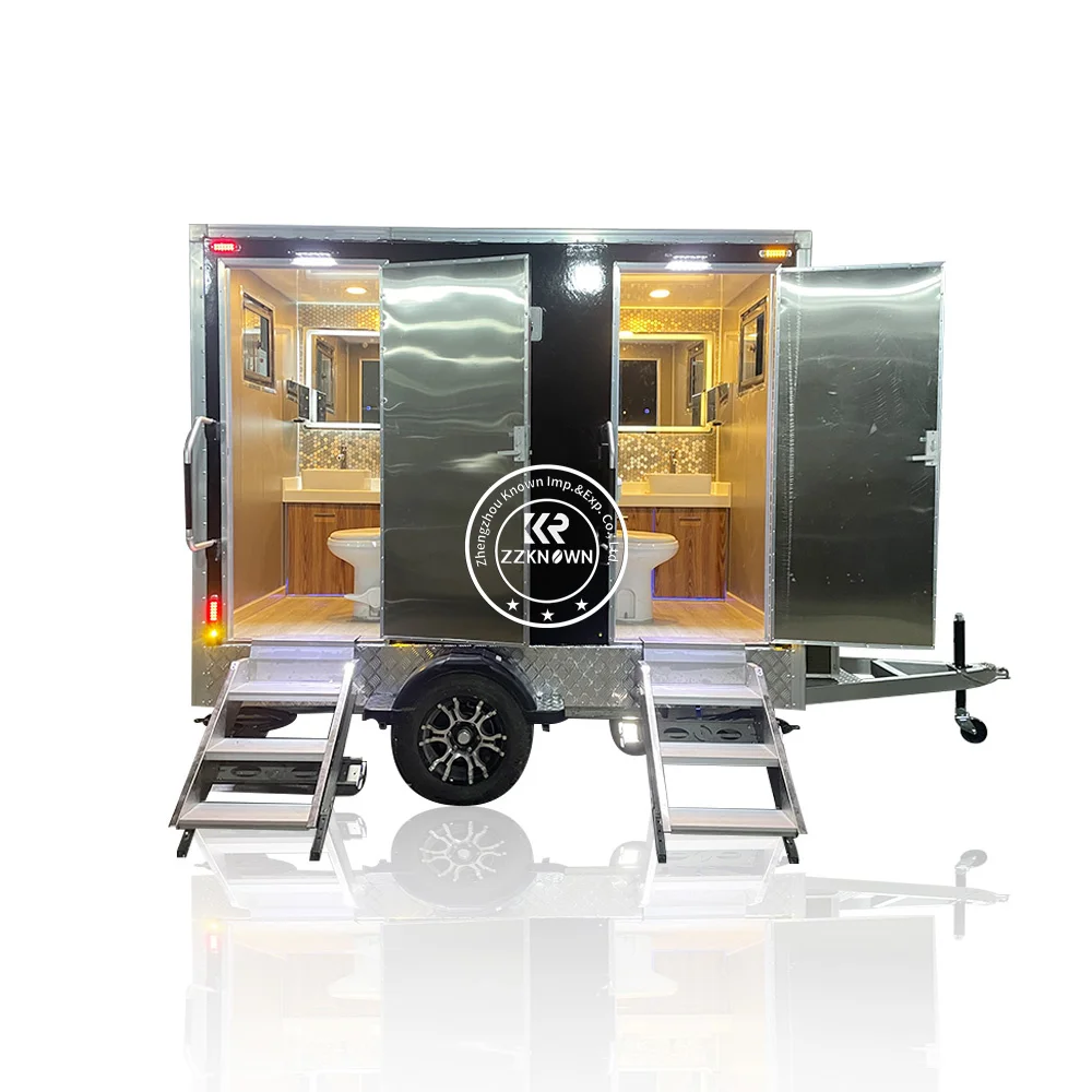 Concession Country Customize Mobile Movable Portable VIP Mobile Toilet Trailer For Outdoor Bathroom Restroom Trailer
