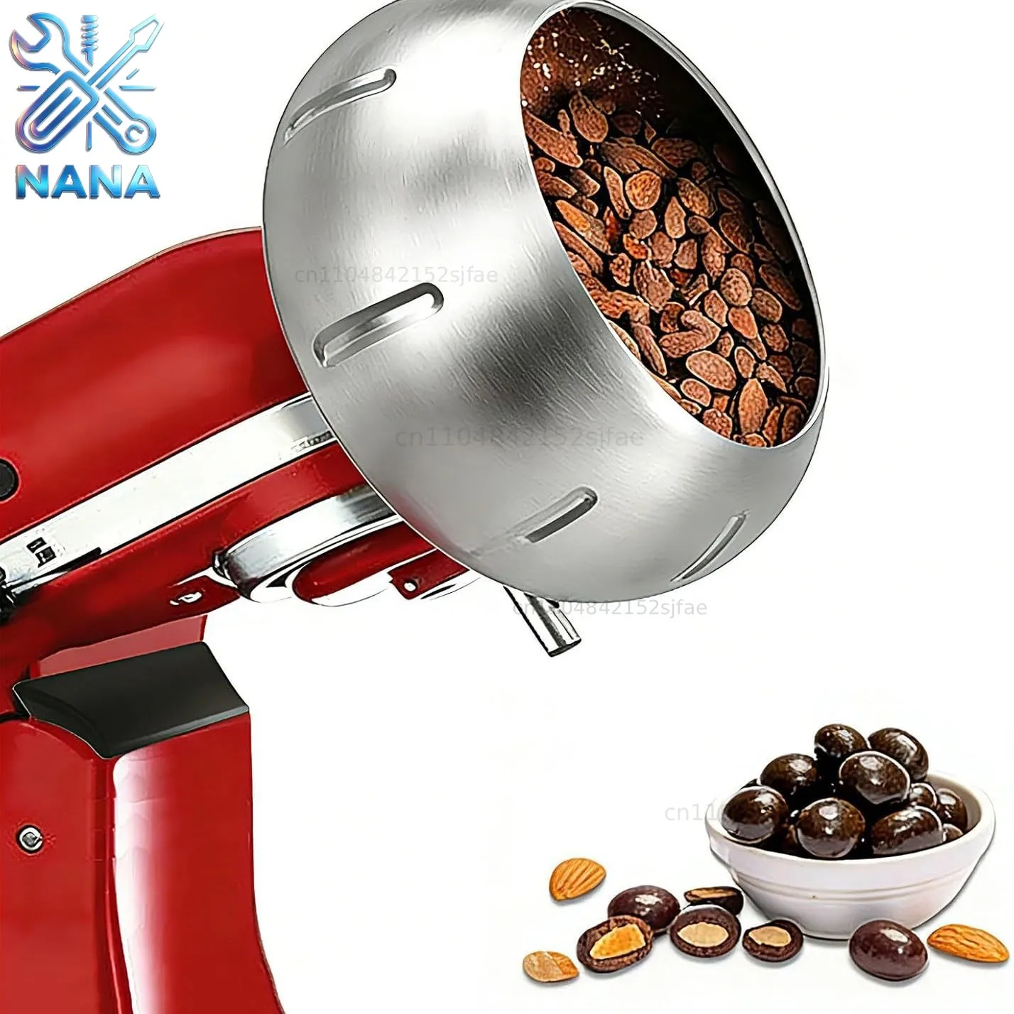 Chef machine, candy coated accessories, chocolate almond strawberry