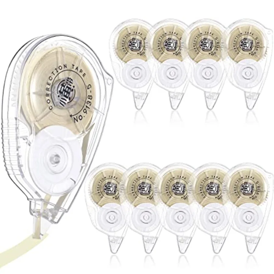 

10 Pack Beige Correction Tape Cream White Yellow Color Corrective Tape Eraser 100 Feet Easy to Use Applicator for School Office