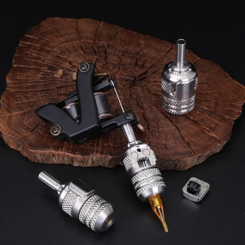 High Quality Tattoo Machine Grip Stainless Steel Tattoo Pressure Needle Grip Free Rubber Strong Magnetic Suction Grip 33mm/28mm