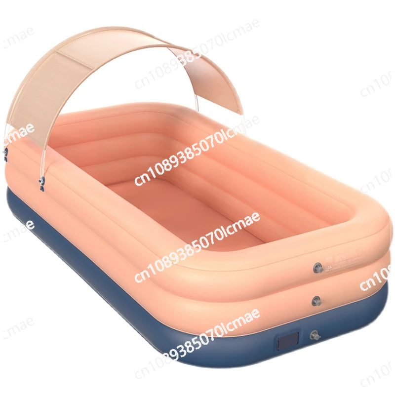 Automatic Inflatable Swimming Pool with Sunshade Umbrella, Large Outdoor Baby Pool for Babies