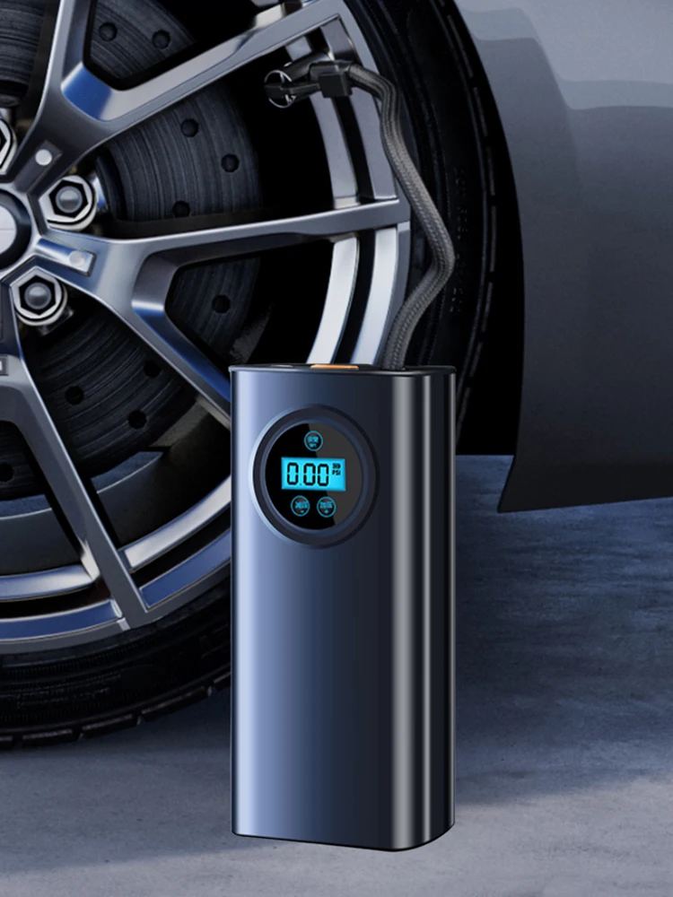 Car Tyre Inflator Rechargeable with Digital Pressure Gauge Small Air Pump 1500mAh Portable Air Pump for Car Motorcycle Bike Ball
