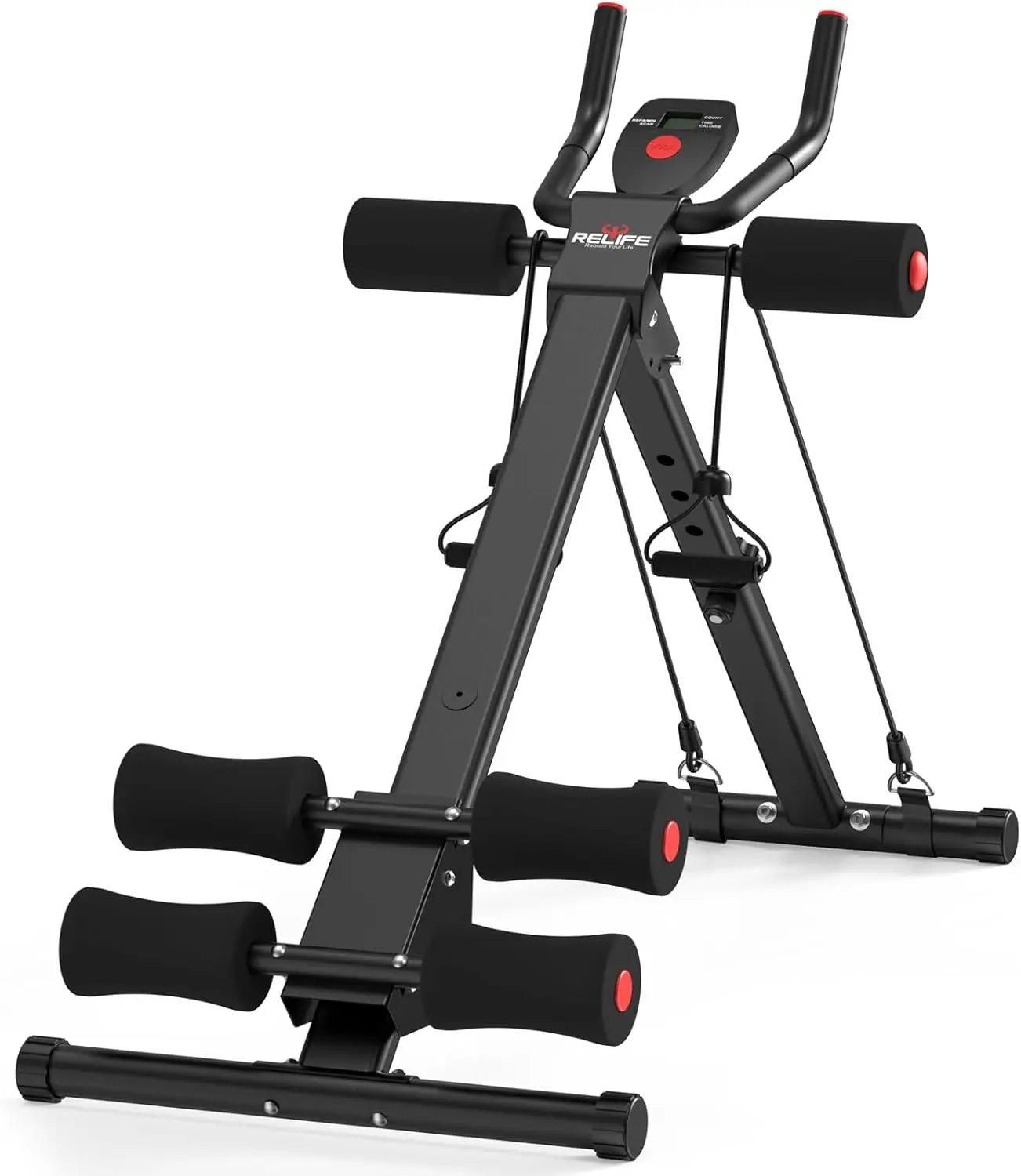

Adjustable Foldable Ab Trainer Machine for Home Gym, Full Body Workout Equipment with 440 LBS Capacity