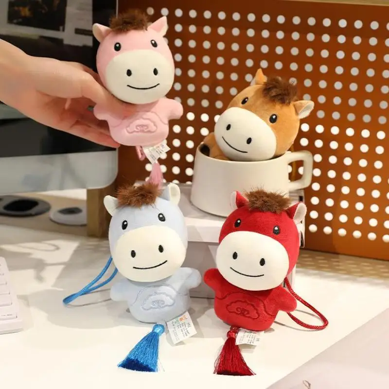 1 Piece 2026 Year Of The Horse Mascot Plush Toy Pendant Soft Realistic New Born Gifts Pony Doll Home Decoration Ornament