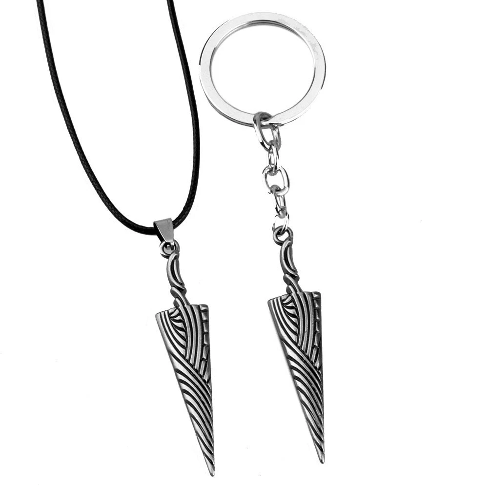 

Game Related Products Hollow Knight Metal Pendant Necklace Spike Shape Cosplay Costumes Keychain Interesting Keyring Small Gift