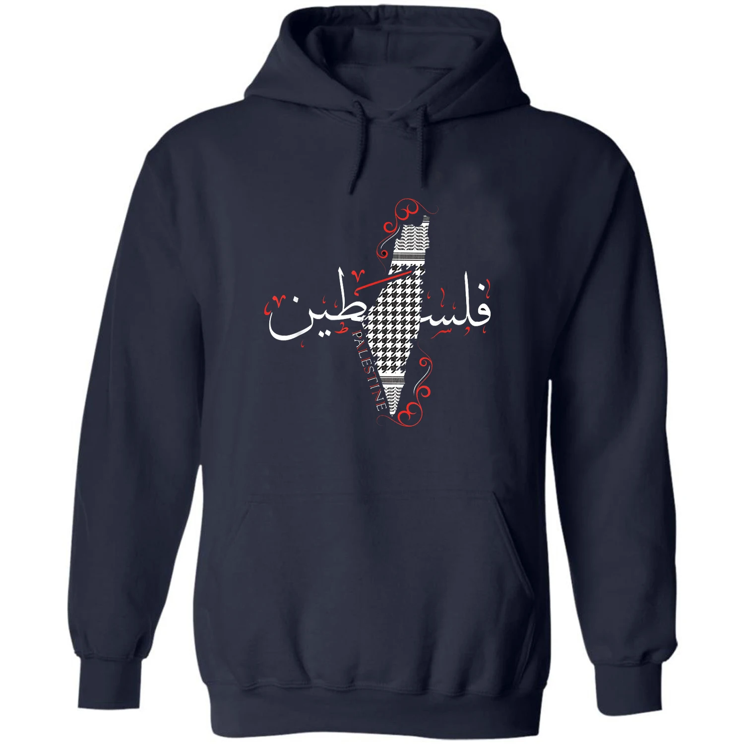 Palestinian Map and Arabic Calligraphy Palestine Pullover Hoodie New 100% Cotton Casual Mens Sweatshirts Fashion Streetwear