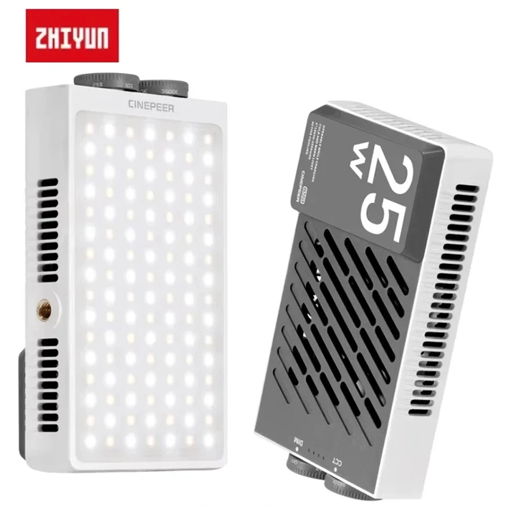 ZHIYUN CINEPEER CM25 25W luz Led de vídeo con difusor suave 2000mAhX2 2700-6200K lámpara de Panel de relleno luz de cámara para Youtube