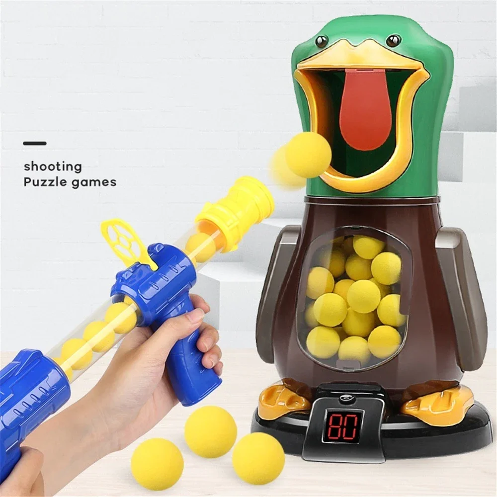 

Shooting Duck Toys Air-powered Gun Soft Bullet Ball Scoring Battle Games Funny Gun Toy Parent-child Interactive Toy Kids Gifts