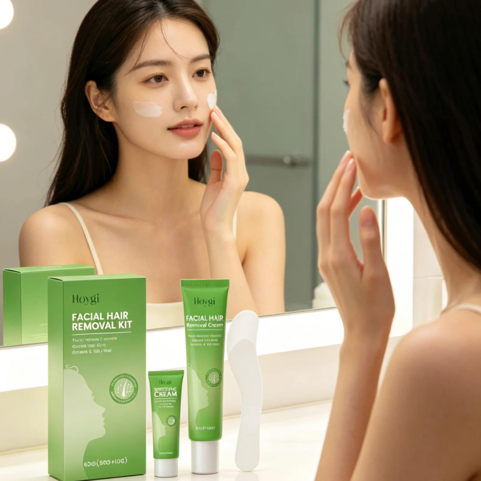 Hoygi Facial Hair Removal Cream Long Lasting Moisturizing Deeply Nourishing Smooth Skin Calming Gentle Depilatory Cream for Face