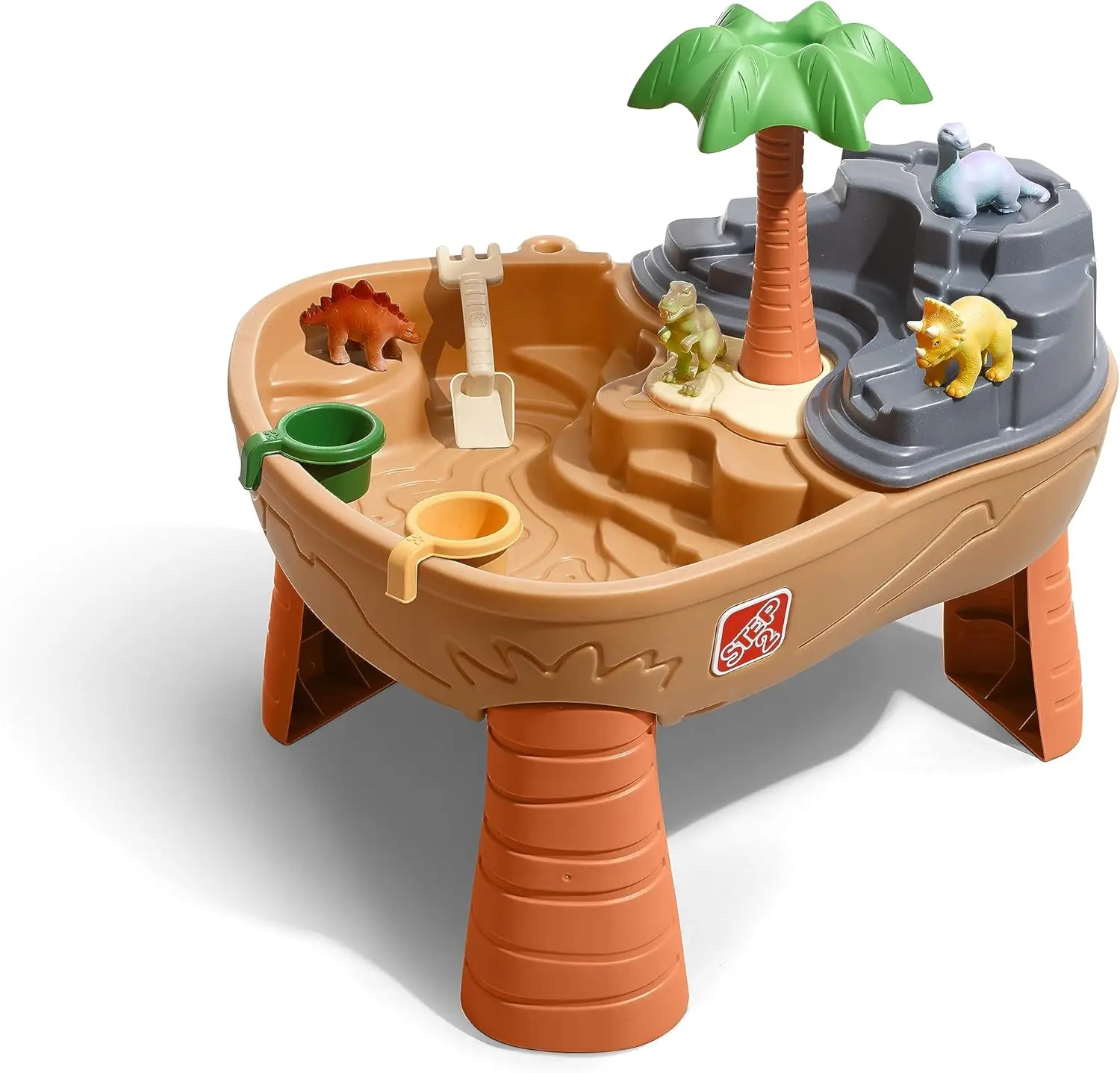 Dino Dig Sand- und Wassertisch, sensorisches Aktivitätsspielset für Kinder, 7-teiliges Wasserspielzeugzubehör, für Kleinkinder von 2–5 Jahren