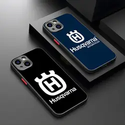 Motorcycle Brand Husqvarnas phone case For iPhone 15 14 Smart Charging 12 13 11 Pro XR XS Max Mini X 7 8 Plus matte shell Cover