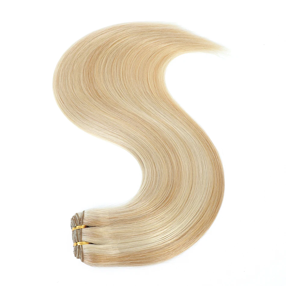 الملونة لحمة شعر بشرية آلة تمديد صنع لحمة ريمي الطبيعية مستقيم النسيج حزم خياطة في شعر مستعار بشري 100 جرام