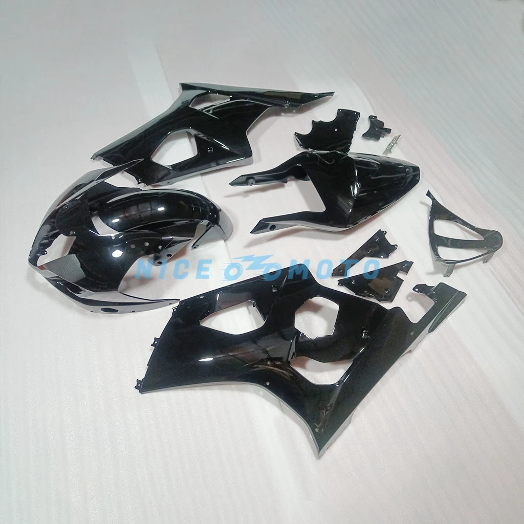 พลาสติก ABS รถจักรยานยนต์ Fairing สําหรับ SUZUKI GSXR1000 GSX-R1000 2003 2004 Bright สีดําตัวถังรถที่อยู่อาศัย gsxr 1000 03 04