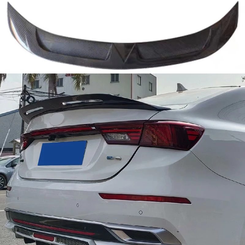 

For Kia K3 Cerato Forte Sport GT 2019 2020 2021 Real Carbon Fiber FRP Rear Trunk Lid Car Spoiler Wings Exterior Accessories