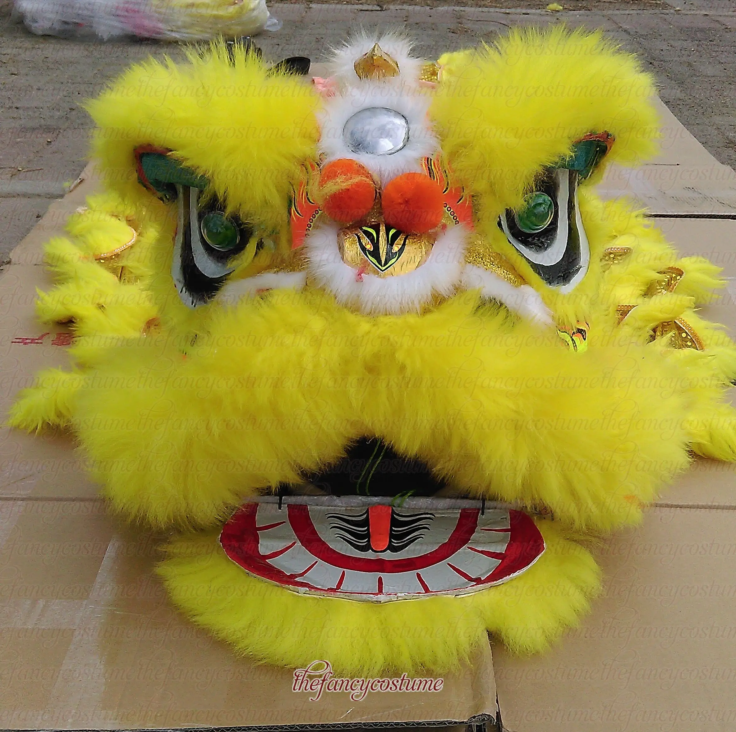 20inch Chinese Lion Dance Costume Flag wzplzj 2 Children Kid 8-15Age Student Fun Park Props Outfit Game Party Carnival Festival