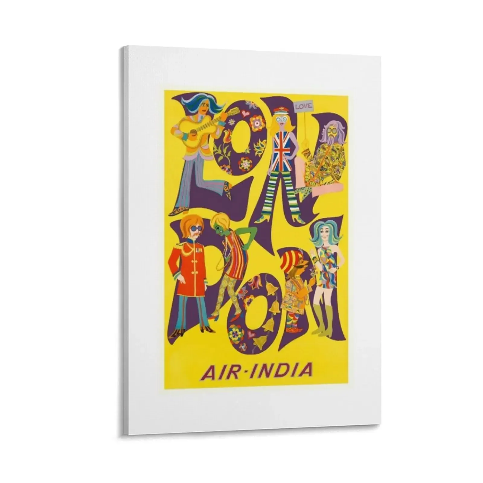 

1968 London Air India Airline Poster Canvas Painting wall decor decorations for the room home decor stickers & posters