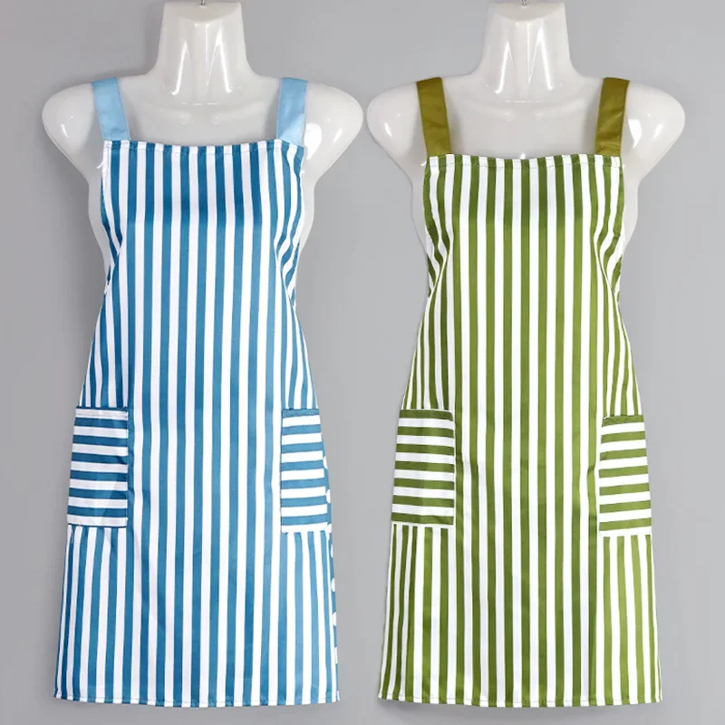 Kitchen Apron Waterproof Oil Resistant Adjustable Nordic Style Simple Home Cooking Protective Gear
