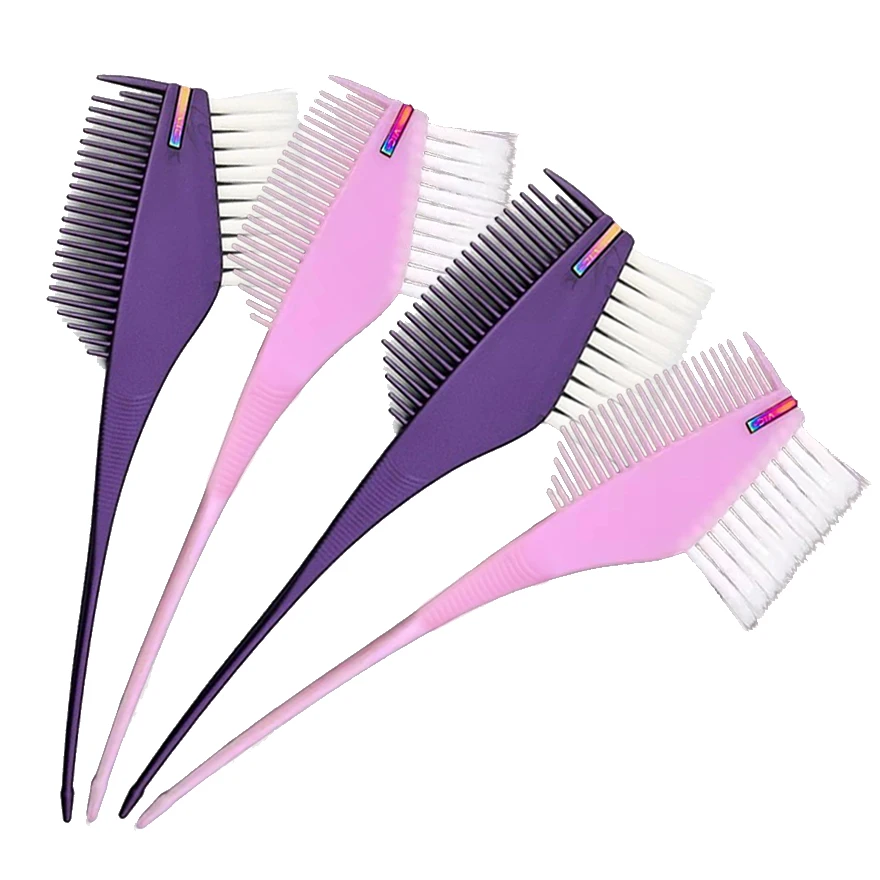 

3pcs/set Double Size Dye Brushes Comb Dyeing Color Balayage Highlight Tint Hairbrush Kit Curved Handle Fast Applicator 1887