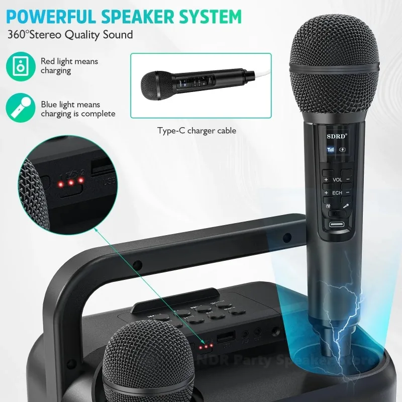 Sistema de áudio de karaokê ktv portátil ao ar livre sd516 alto-falante bluetooth com microfone sem fio máquina integrada músicas k das crianças