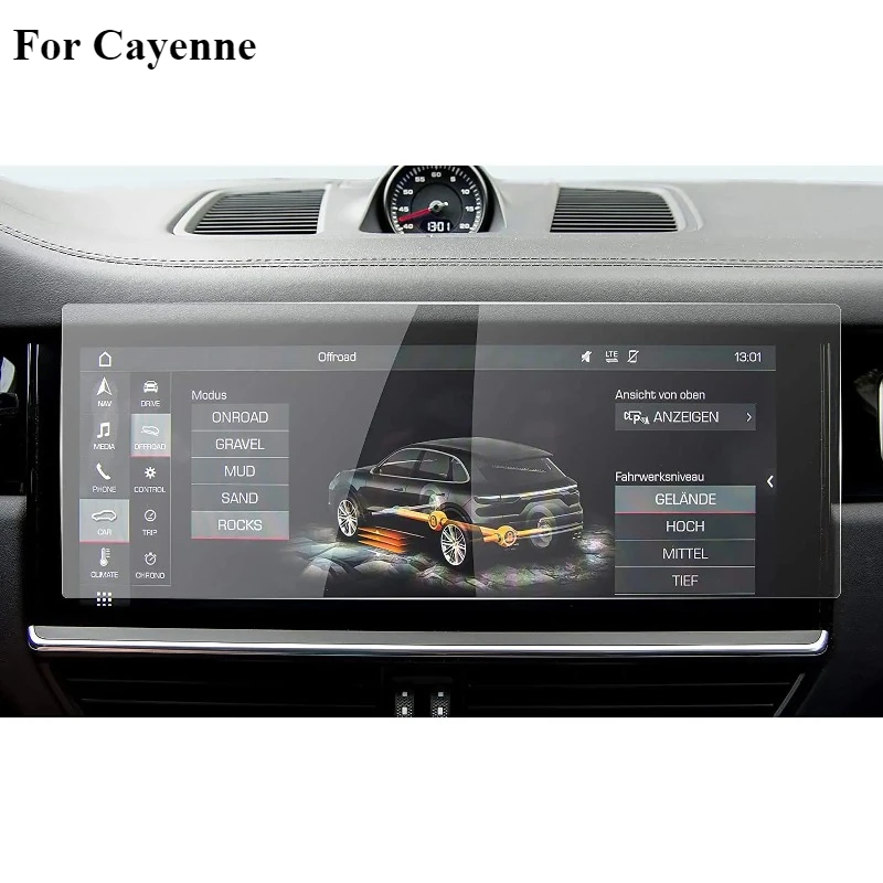 For 2019 2020 2021 2022 Porsche Cayenne 12.3Inch Display Navigation center Screen Protector TEMPERED GLASS Screen Guard