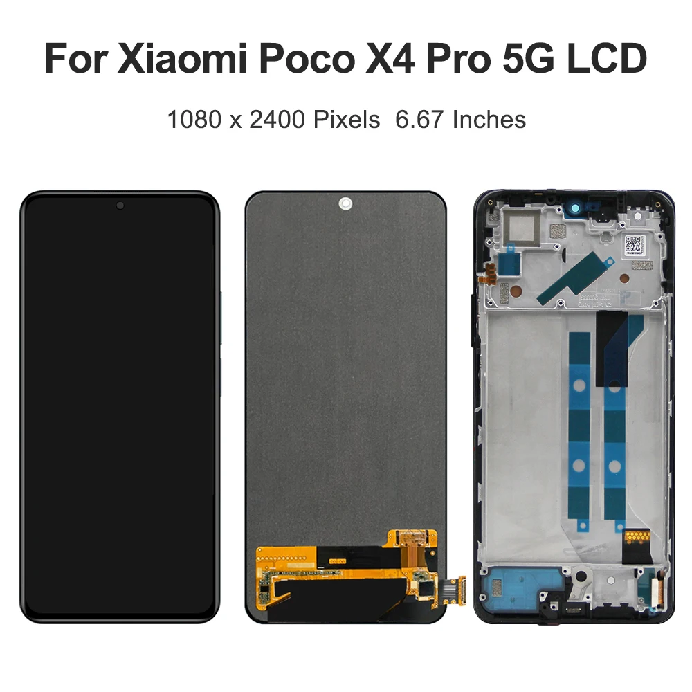 For Xiaomi Poco X4 Pro 5G 6.67\'\'For Poco X4Pro 5G 2201116PG LCD Display Touch Screen Digitizer Assembly Replacement