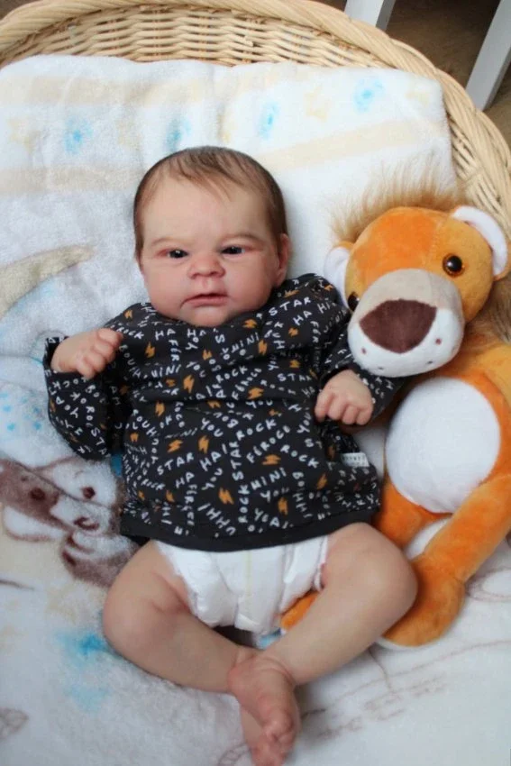 Already Painted /Un painted 18Inch Reborn Elijah Awake Doll Kit with Cloth Body Lifelike Soft Touch Fresh Color DIY Doll Parts