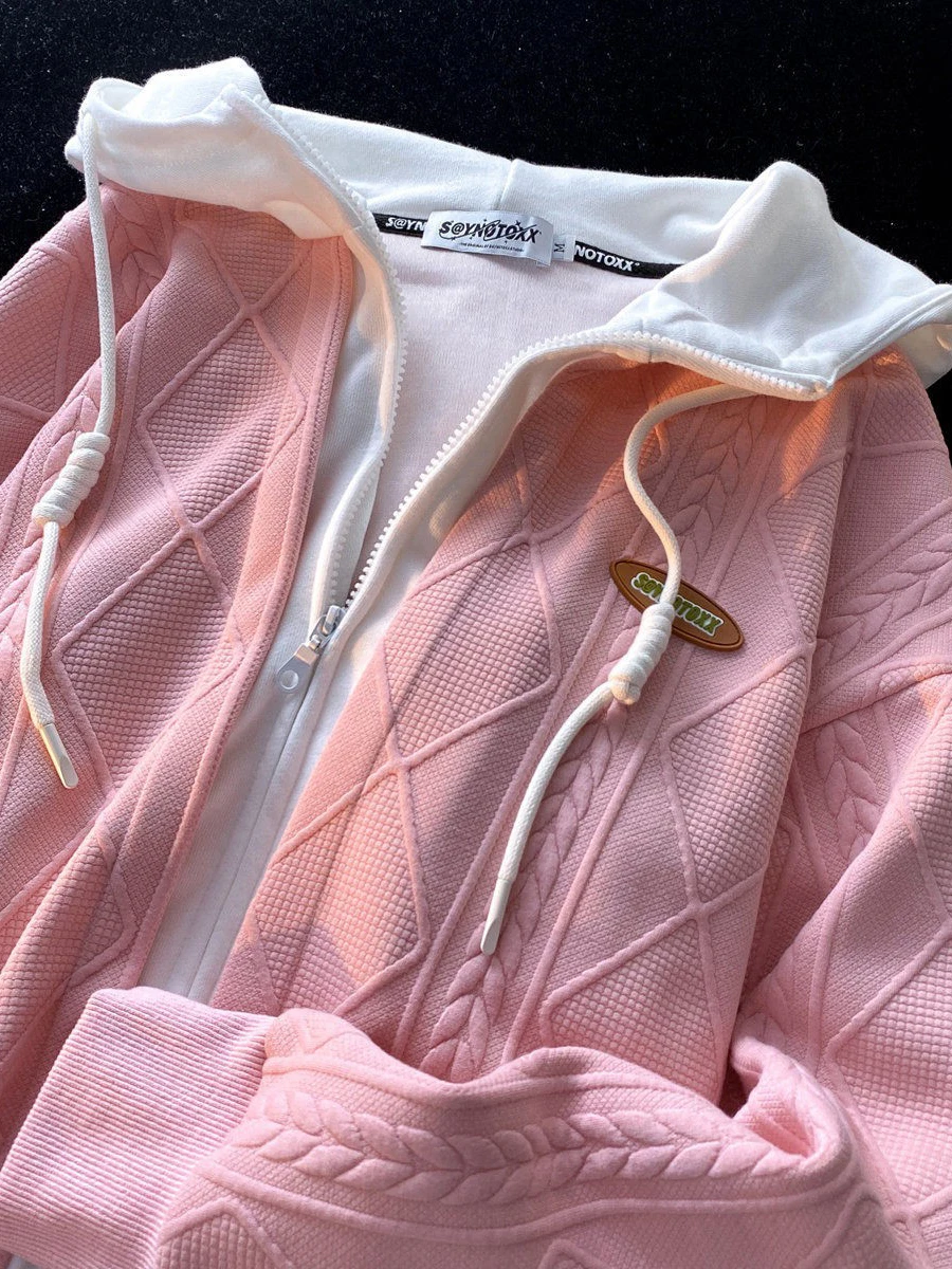 

Extra Large 300 Pounds Hoodie Women's Spring Autumn Loose Couple Outerwear Ins Splice Hat Sweatshirt Single Piece Pure Color ...