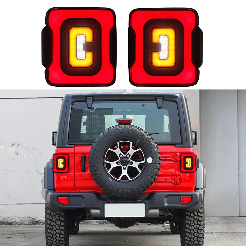 Smoked Black Led Rear Light For Wrangler JK JKU 2007-2017 Taillight With Brake Lights Turn Signal Running Lights Reversing Light