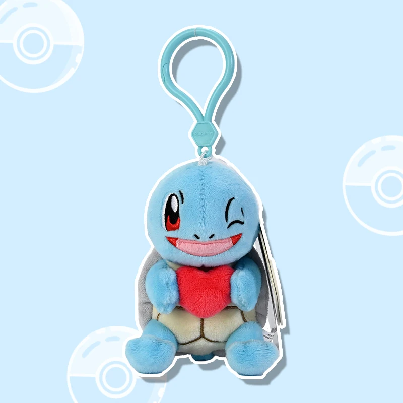 포켓몬 Squirtle 플러시 장난감 배낭 펜던트 만화 & 귀여운 어린이 장난감 애니메이션 인형 키 체인 생일 선물