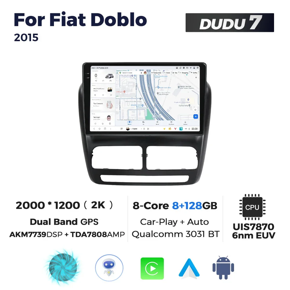 Mekede DUDU6 DUDU7 12 + 512GB الوسائط المتعددة للسيارة لـ 10 بوصة فيات دوبلو 2015 نسخة مخصصة ستيريو السيارة أندرويد #3