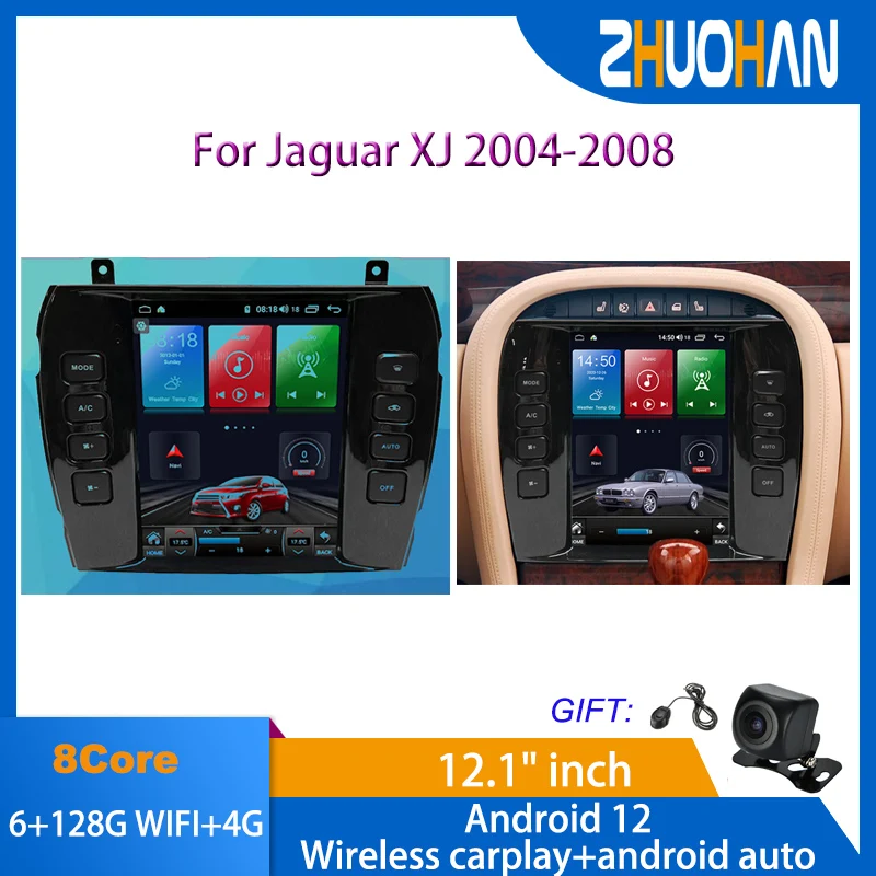 Zhuohan Android 12.0 8G+256G For Jaguar XJ XJL 2004-2008 Car Multimedia Player GPS Navigation Radio Stereo Head Unit DSP Carplay