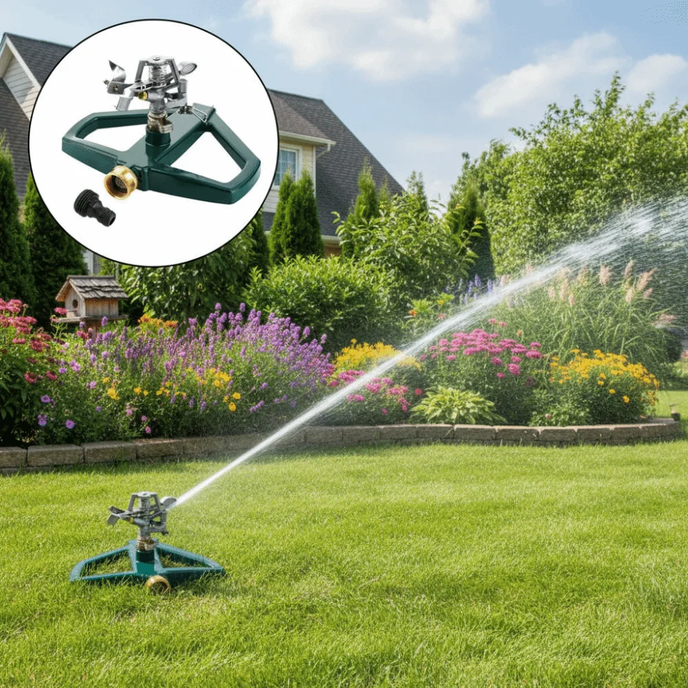 

360° Rotation Garden Hose Sprinkler Adjustable Sprinkler Head Automatic Rotation Irrigation System Sprinkler Impact Sprinkler