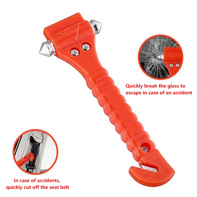 1PC 2-in-1 Emergency Break Window Glass Safety Hammer Car Seat Belt Cutter Outdoor Camping Driving Survival Tools