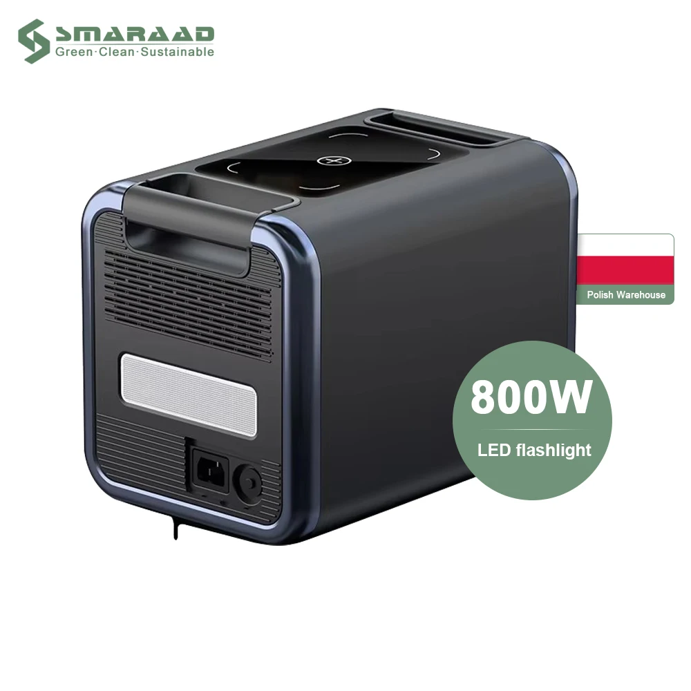 

Portable Station 800W/1200W LiFePO4 Solar Car 220V AC 5V USB Outlets Type-C Wireless Charging Emergency Backup for Wireless