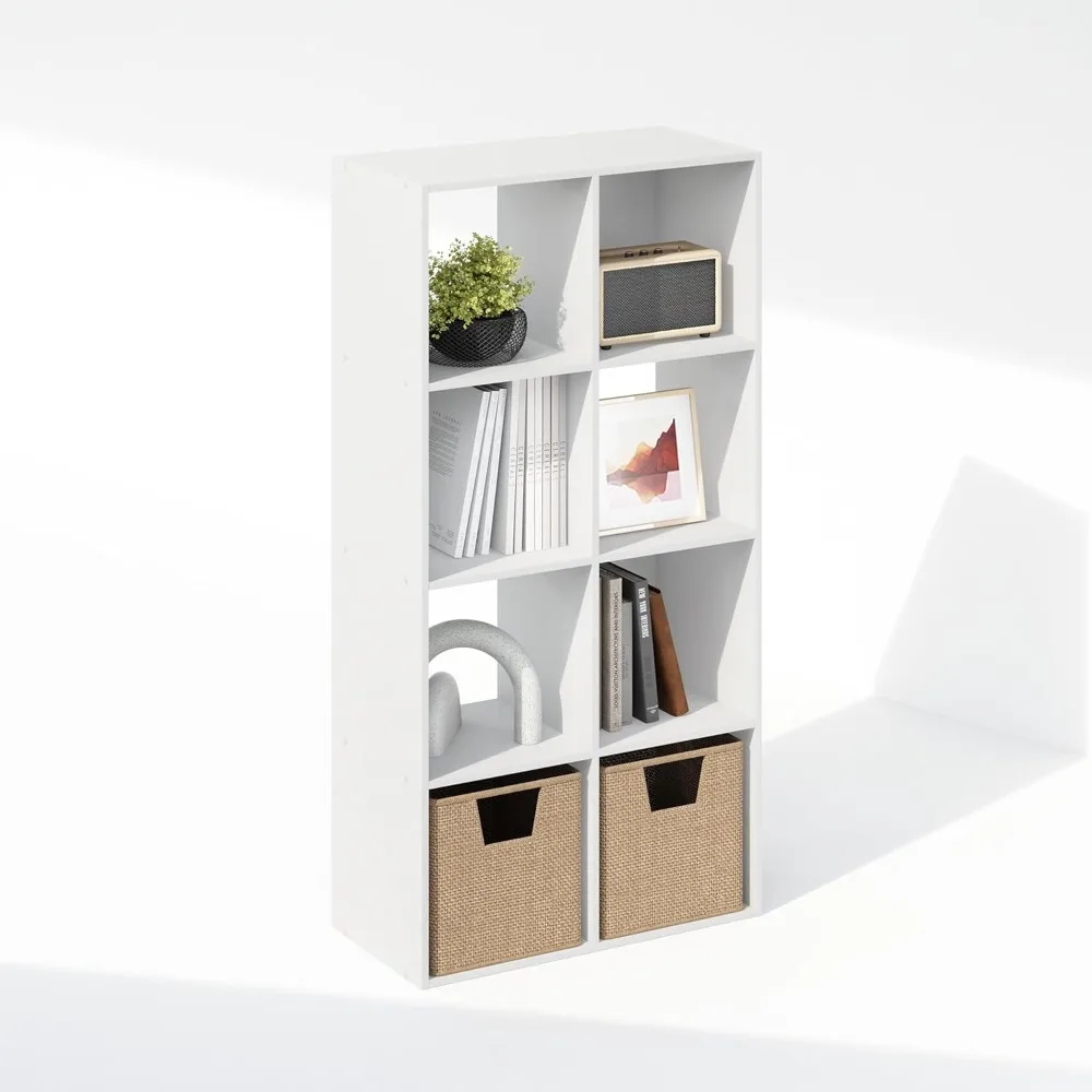 Cubic Storage Cabinet, Bookcase, Bookshelf, 8-Cube, White