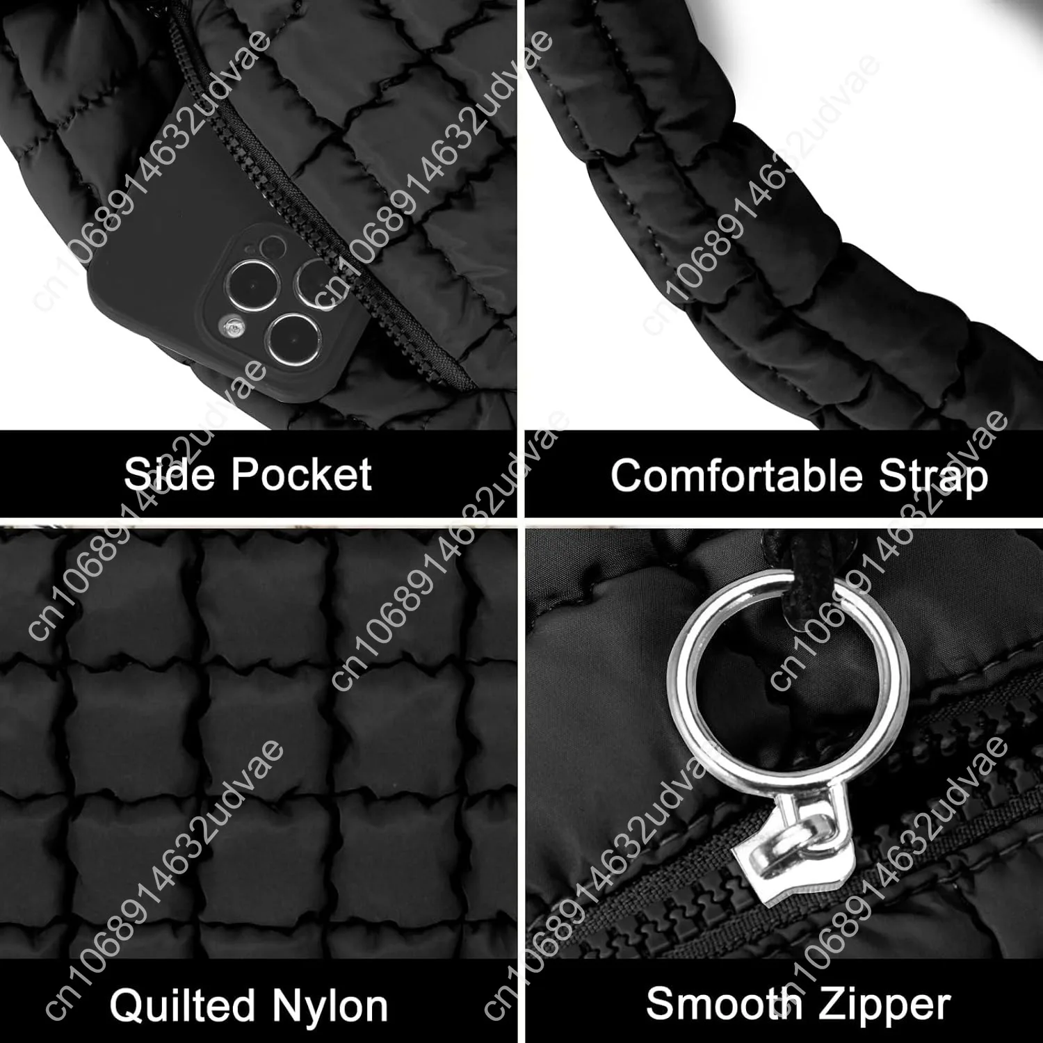 Puffer Tote Bag for Women Large Quilted Puffy Lightweight Carryall Crossbody Tote Bag for Women
