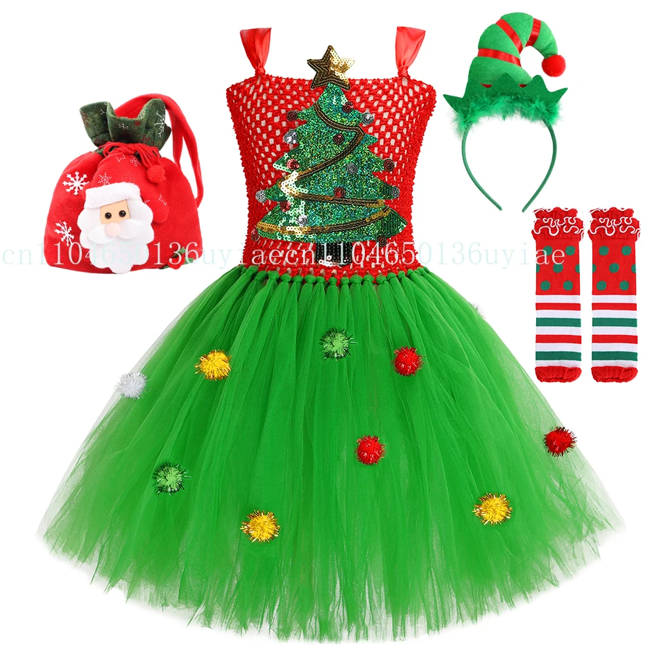 فستان توتو قزم عيد الميلاد اللامع للفتيات أزياء سانتا كلوز للأطفال أعياد الميلاد والهالوين ملابس الأطفال لعطلة عيد الميلاد #1