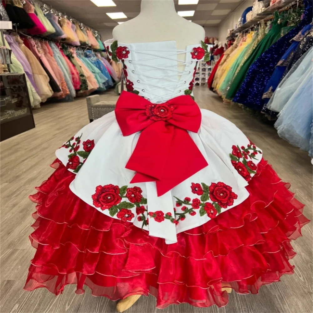 Customized Charro Flower Girls Dresses Mexican Mariachi Toddler Escaramuza Kids Pageant Dress Cute Flowers Birthday Party