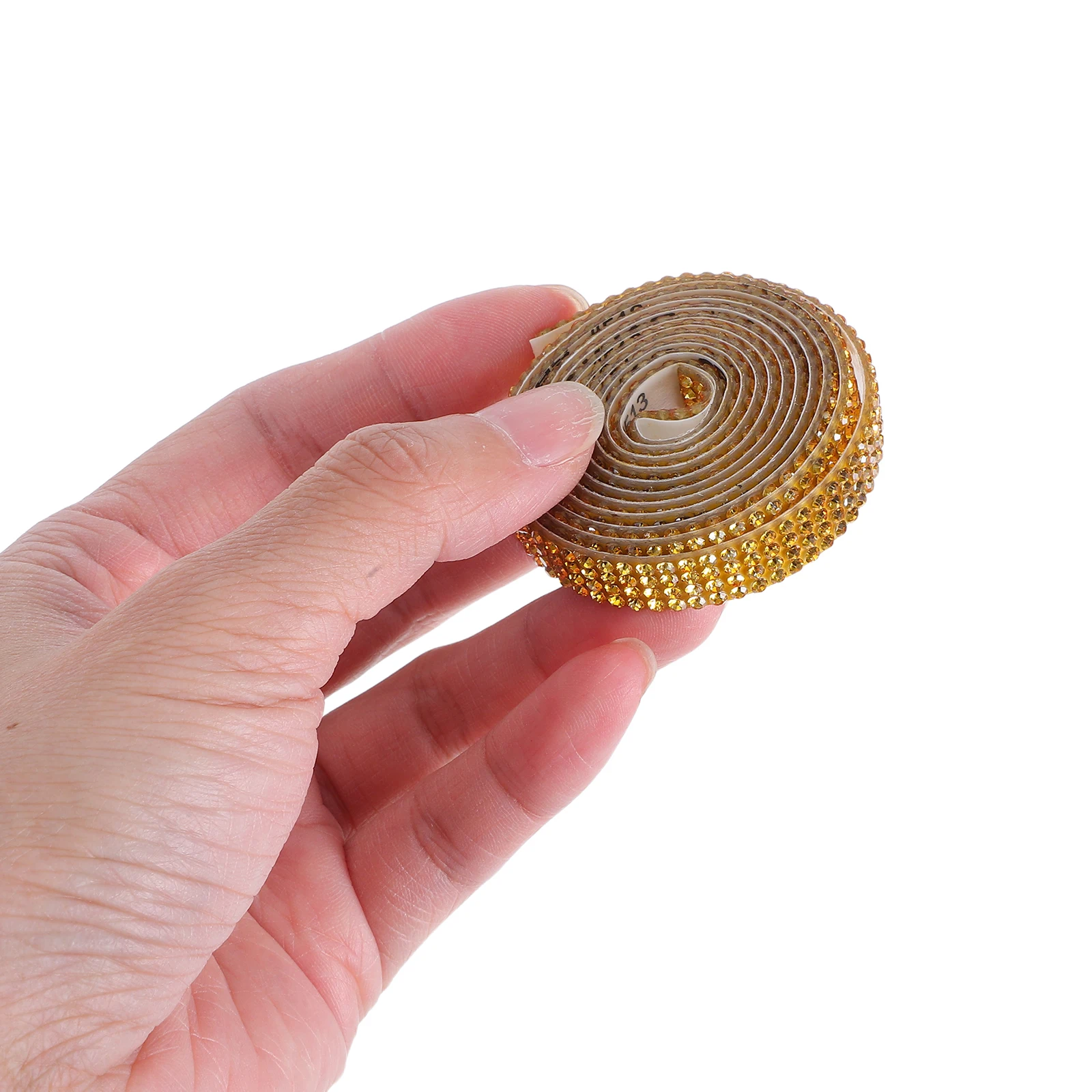 

4pcs Self Adhesive Sparkling Rhinestone Trim Gold 4 Rows 1 Yard Ribbon Jewelry Making Decorative Strips for Crafts Clothing