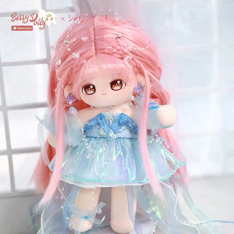 30cm anime brilhanteikk sereia princesa peruca longa cabelo monstro recheado pernas longas plushies pelúcia algodão boneca corpo brinquedo crianças presentes