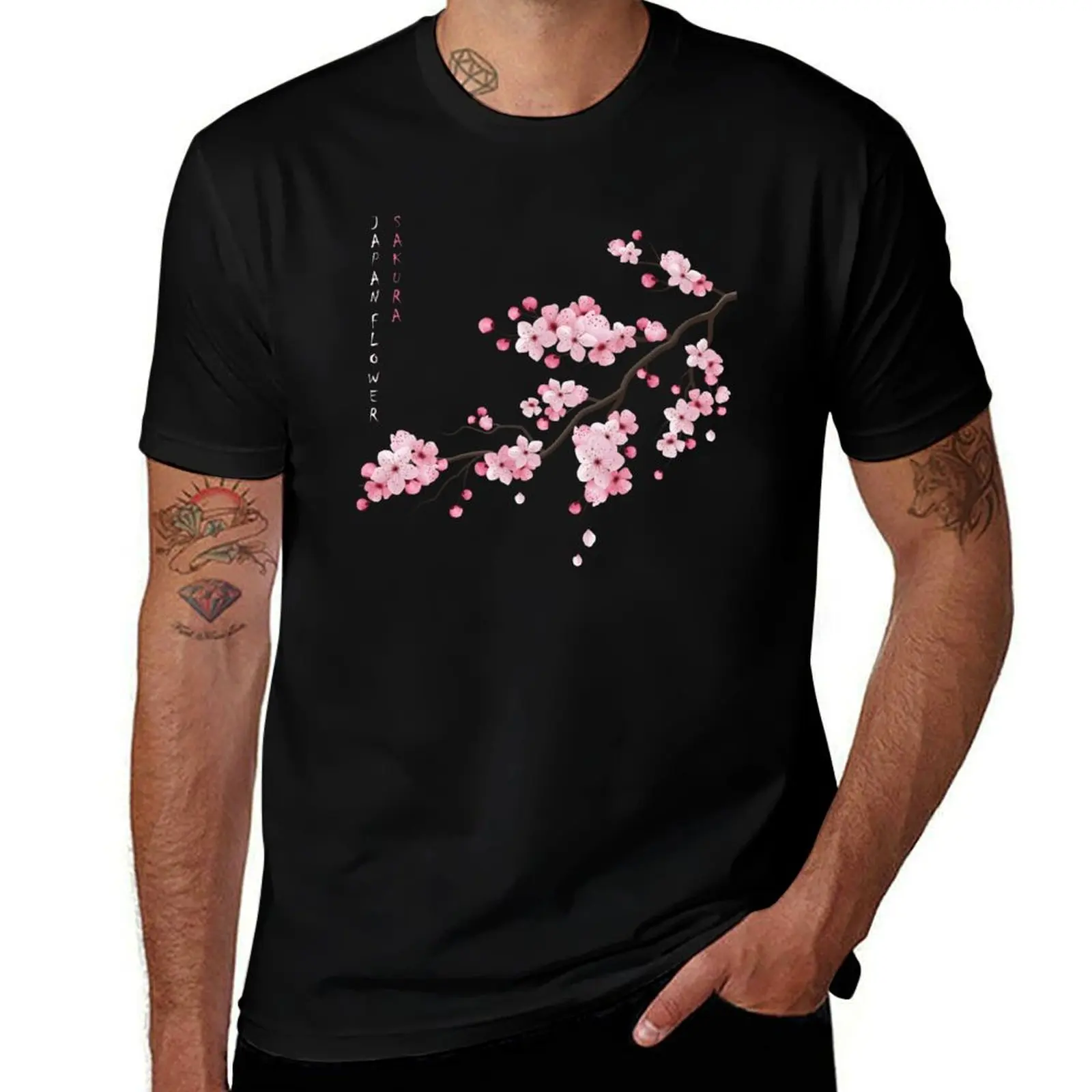 Vintage Sakura Japanese Cherry Blossom Flower T-Shirt customs hippie clothes rapper graphic tees mens shirts graphic tee