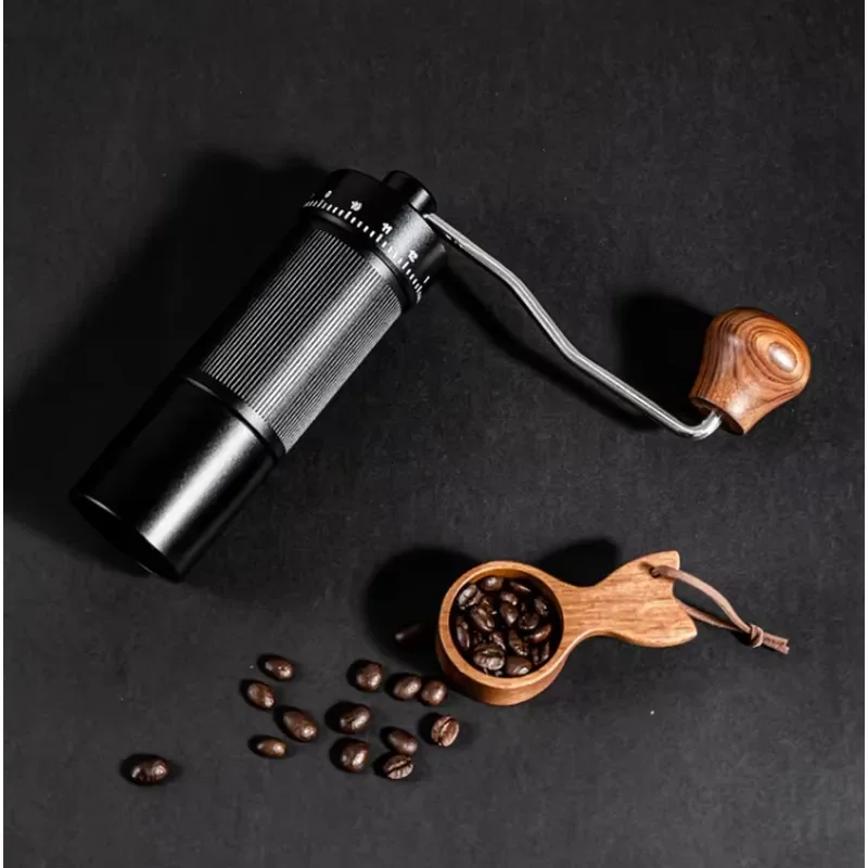 for BAMBUS Ultrafine Handheld Coffee Bean Grinder Stainless Steel Manual Power Supply for Home or Hotel with Glass Assembly