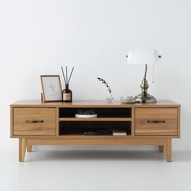 PEMBA  TV Stand for TV up to 50 Inches With Entertainment Center With Door and Open Storage and Drawers