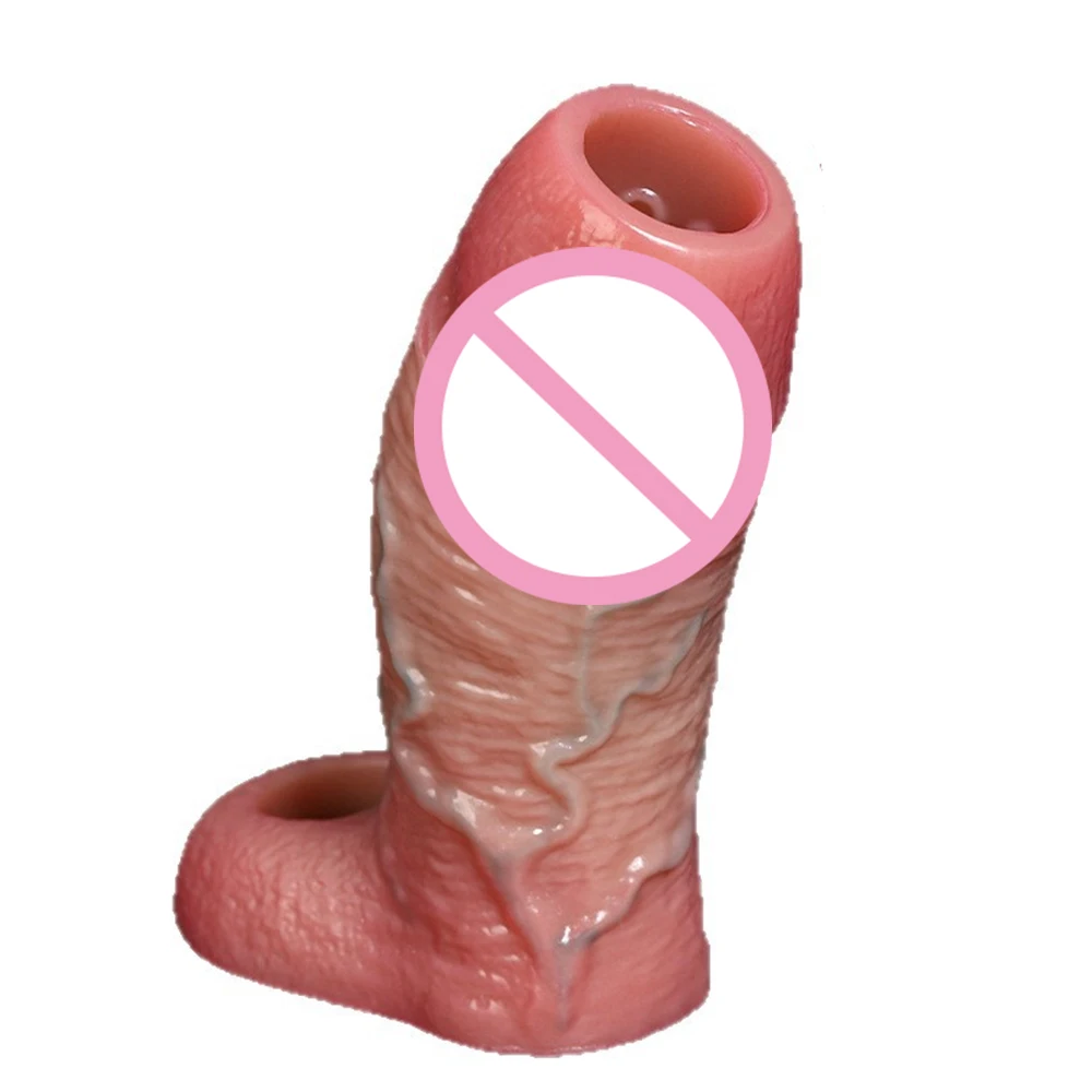 Realistic Silicone Penis Ring Hollow  Extended Delayed Ejaculation Delay Ejaculation Sex Toys for Men Sexual