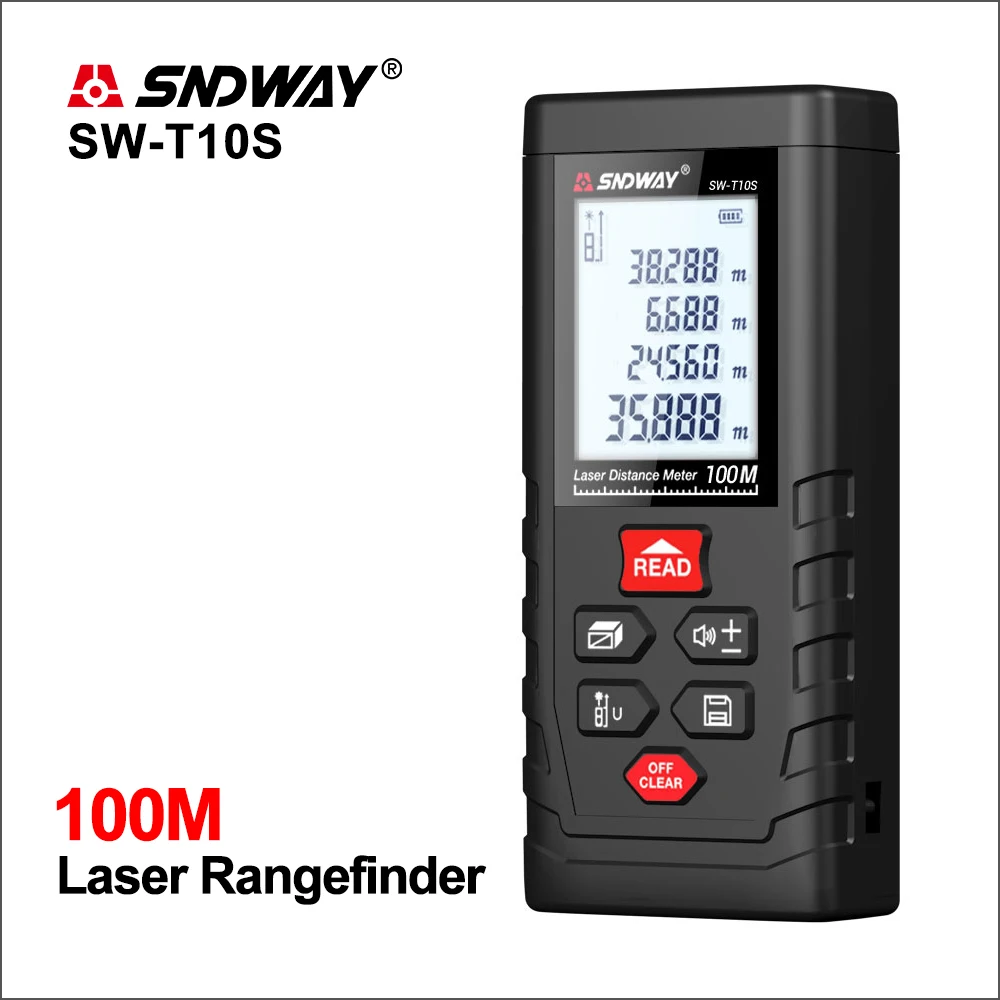 SNDWAY Laser Rangefinder 40m Roulette Distance Meter Range Laser Tape Measure Tool Device Finder SW-T4S/T40 laser Distance Meter