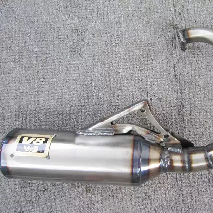 Exhaust Pipe Half Set W005 Manual Pipe For DIO50 AF18 AF27 AF28 V8, Fit 70‑90CC Engine Model Replacement Parts
