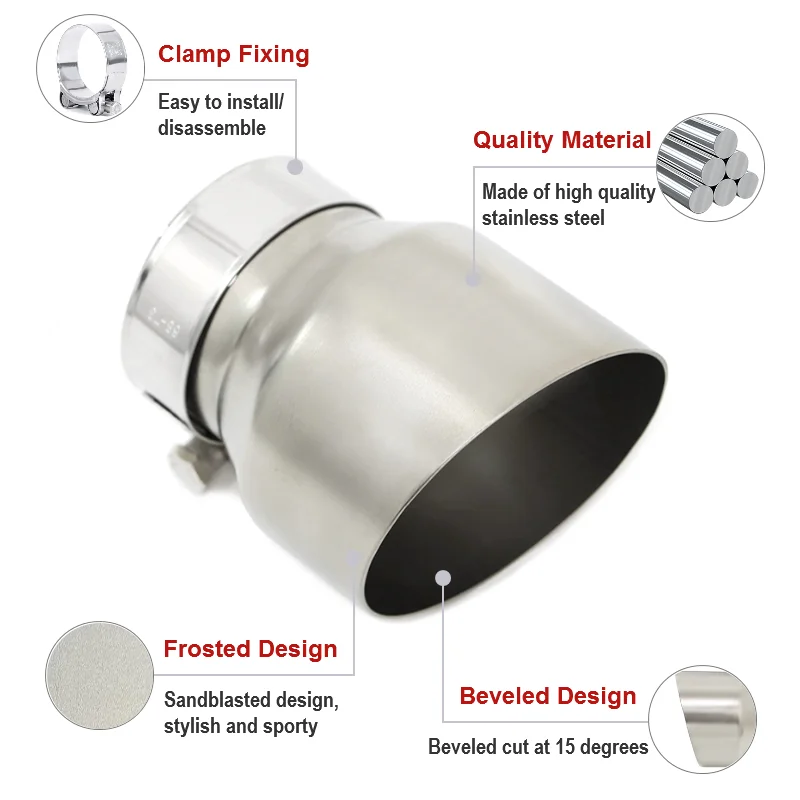 2pcs Exhaust Tips For BMW F22 F23 M235i M240i F20 F21 M135i M140i F30 F31 335i 340i F32 F33 F36 435i 440i ID60mm Muffler Nozzle