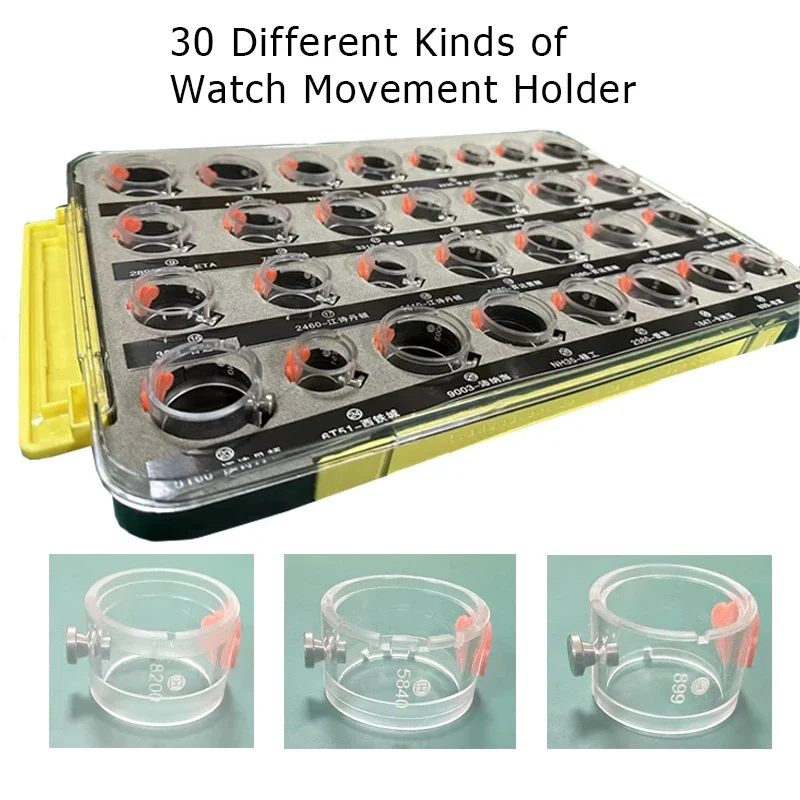 Acrylic Watch Movement Holder Set 30 Sizes for 4130/3235/3135/2836/2892/7750/8800/2824/9003/NH35A Movements