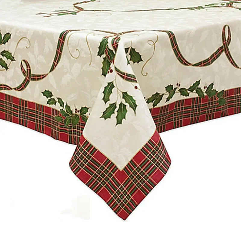 XS Christmas Tablecloth Art Pastoral Style Restaurant Party Wedding Gift Waterproof Rectangular Tablecloth